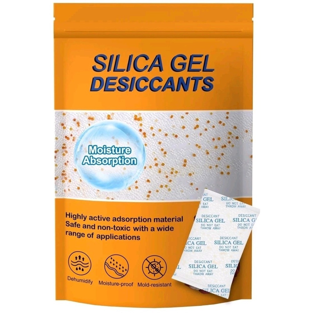 Silica Gel Packs, 50 Gram 20 Pcs Transparent Desiccant, Desiccant Packets for...